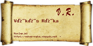 Vékás Réka névjegykártya